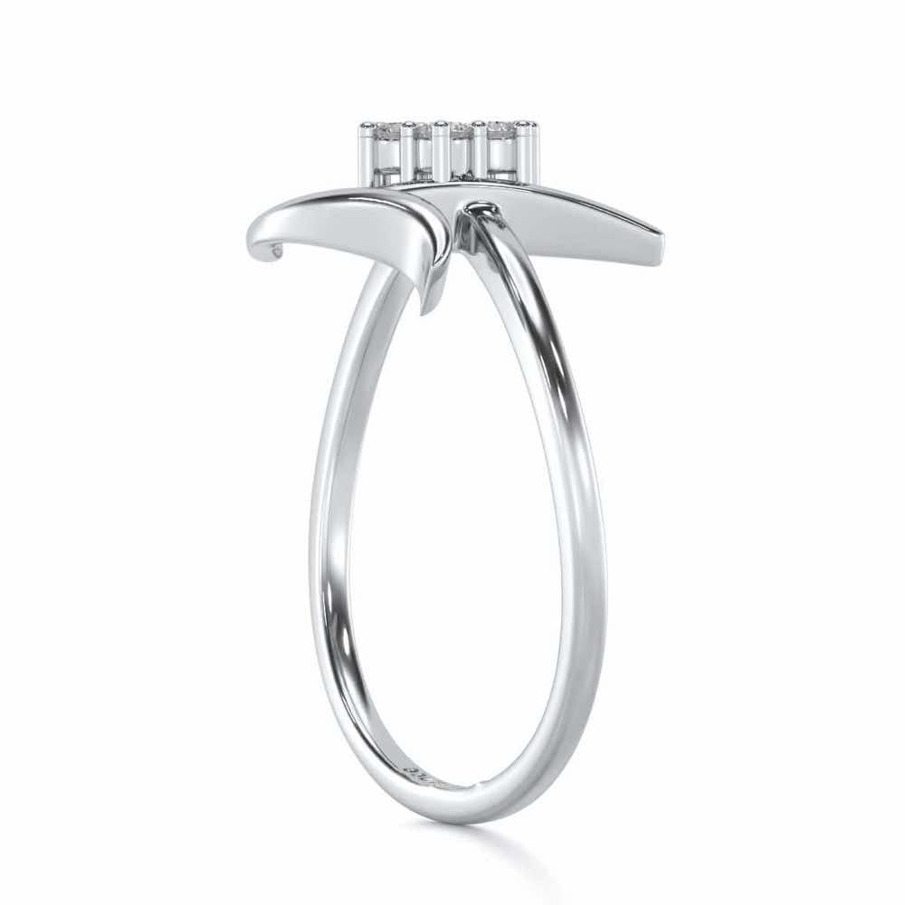Flora T Silver Ring - White Gold - Image 3