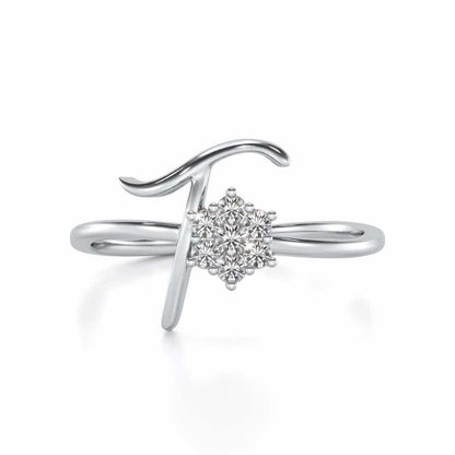 Flora T Silver Ring - White Gold - Image 4