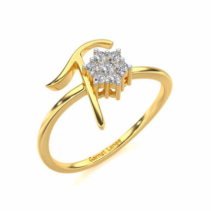 Flora T Silver Ring - Yellow Gold - Image 1
