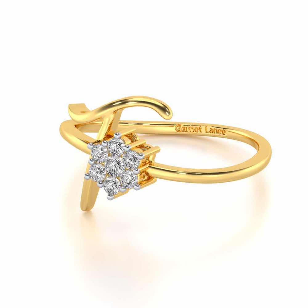 Flora T Silver Ring - Yellow Gold - Image 2