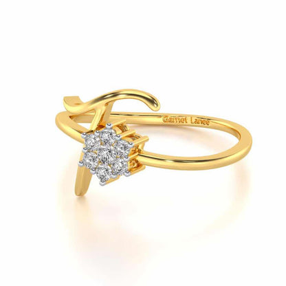 Flora T Silver Ring - Yellow Gold - Image 2
