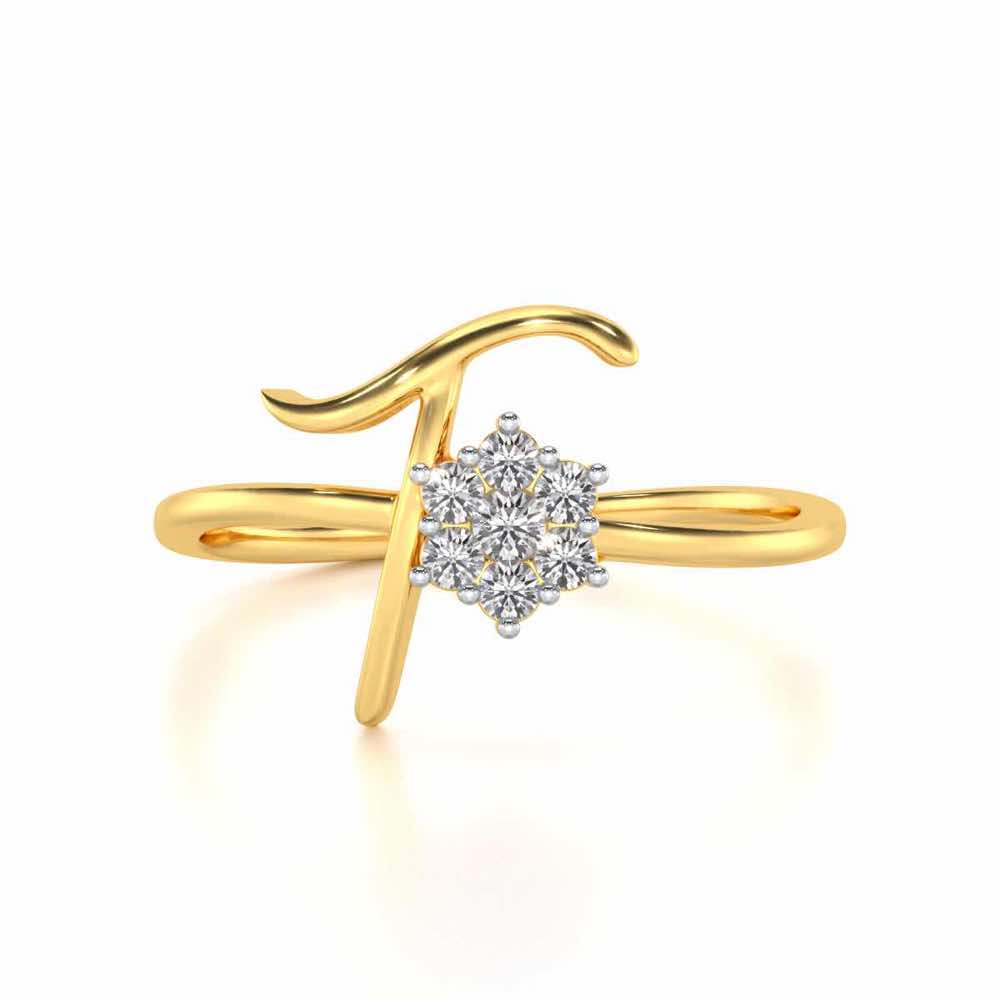Flora T Silver Ring - Yellow Gold - Image 4