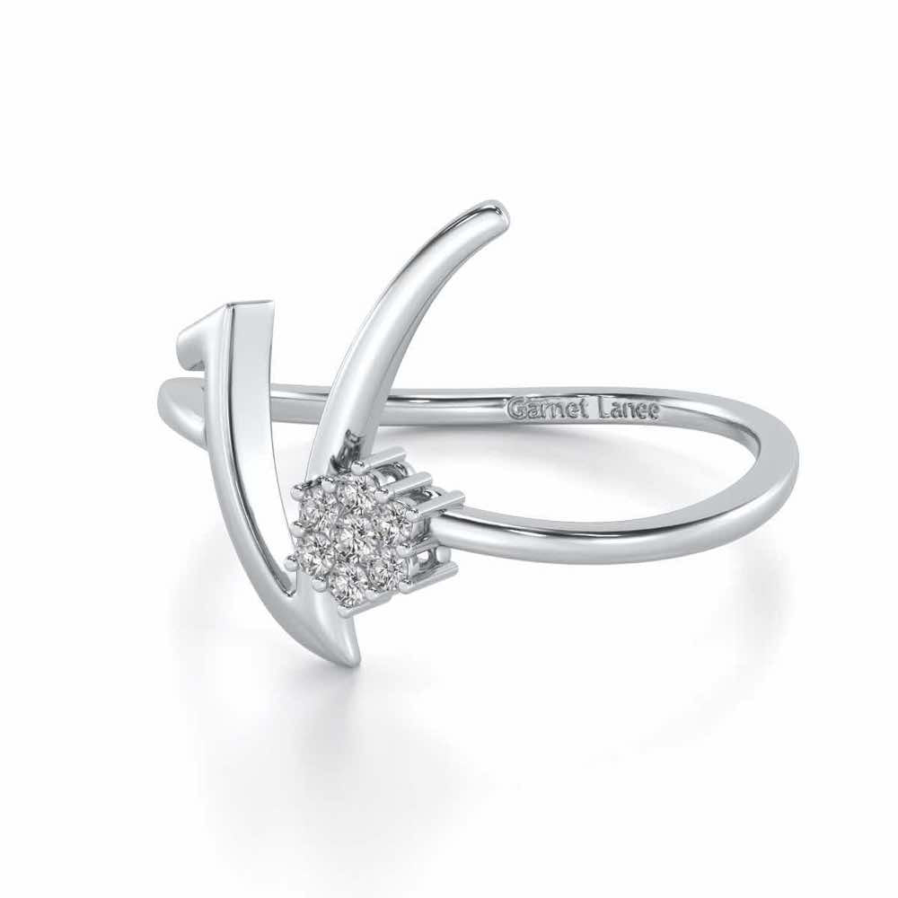 Flora V Silver Ring - White Gold - Image 2