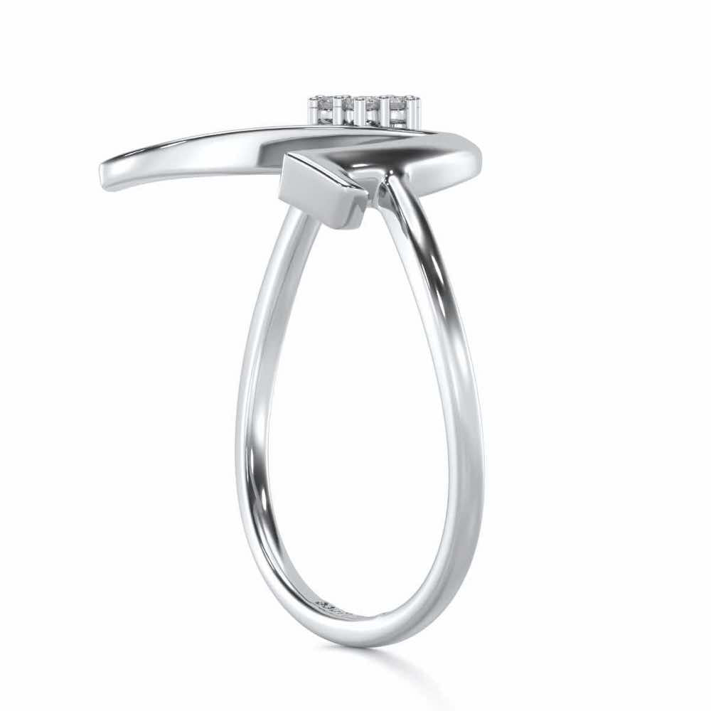Flora V Silver Ring - White Gold - Image 3