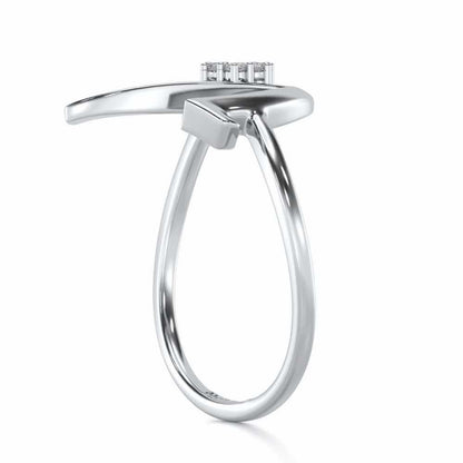 Flora V Silver Ring - White Gold - Image 3