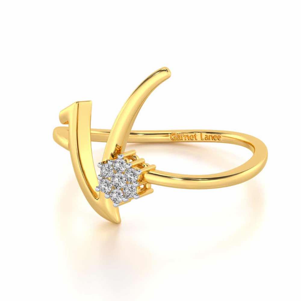 Flora V Silver Ring - Yellow Gold - Image 2