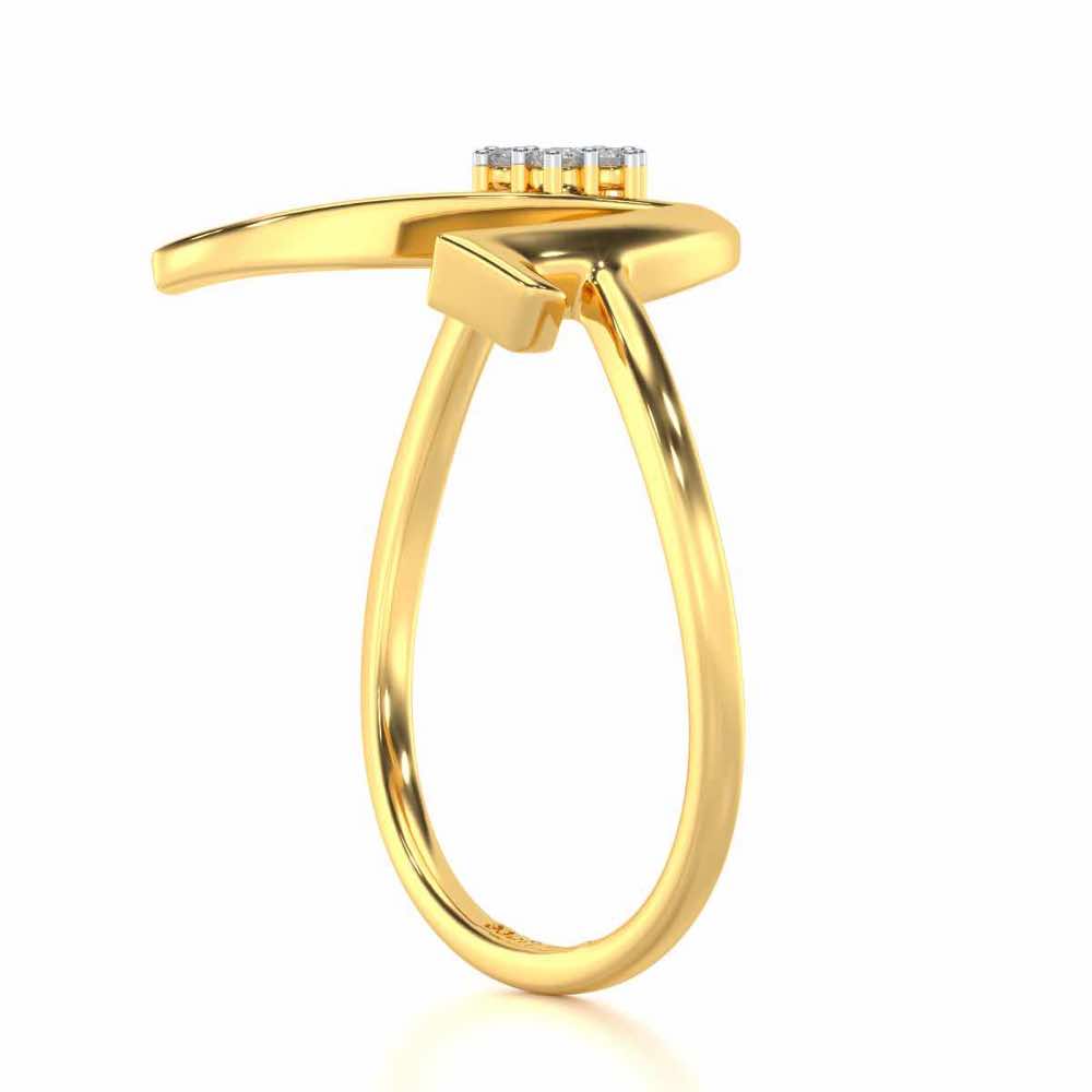 Flora V Silver Ring - Yellow Gold - Image 3