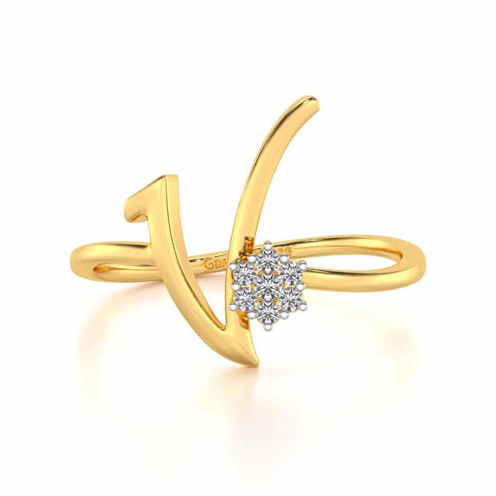 Flora V Silver Ring - Yellow Gold - Image 4