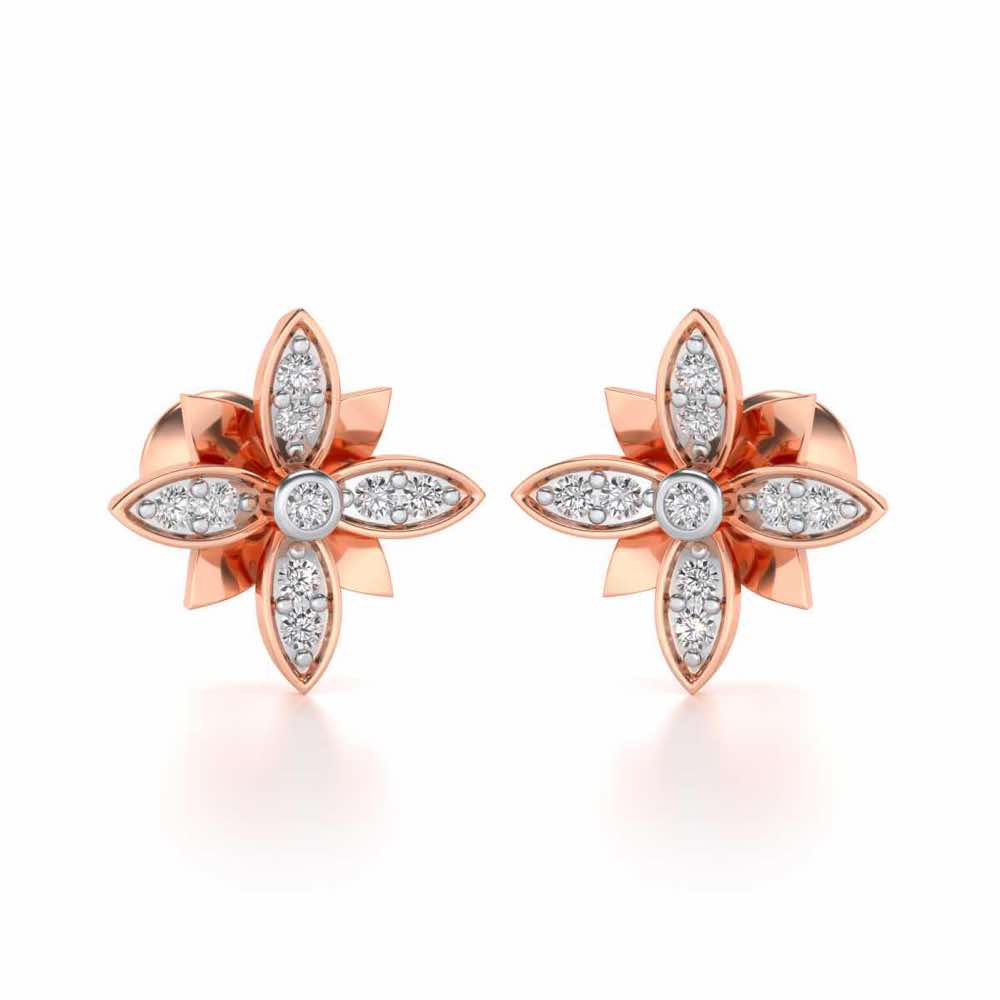 Floraison Silver Studs - Rose Gold - Image 1
