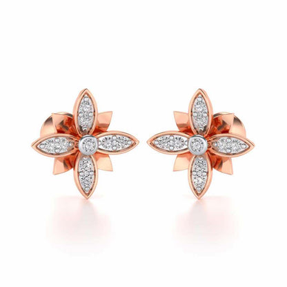 Floraison Silver Studs - Rose Gold - Image 1