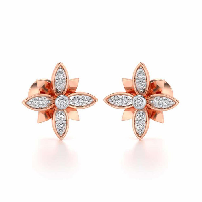 Floraison Silver Studs - Rose Gold - Image 1