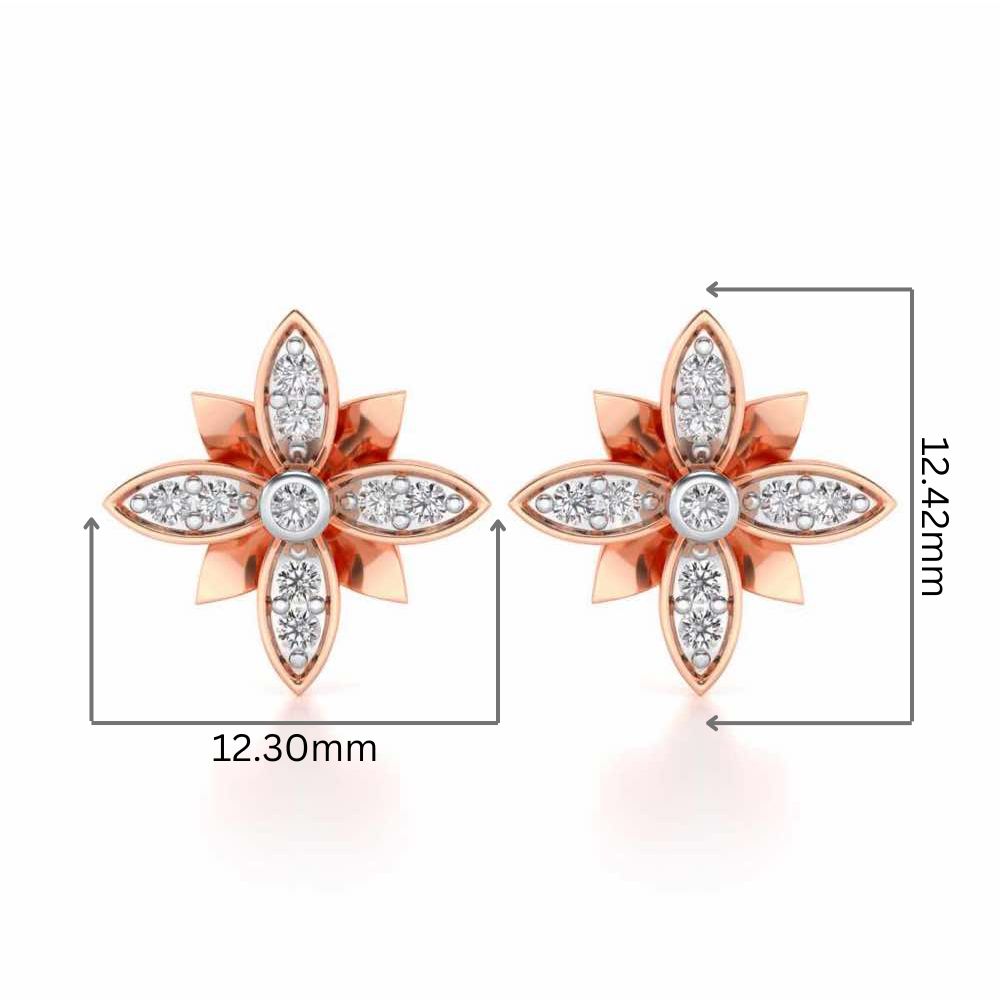 Floraison Silver Studs - Rose Gold - Image 2