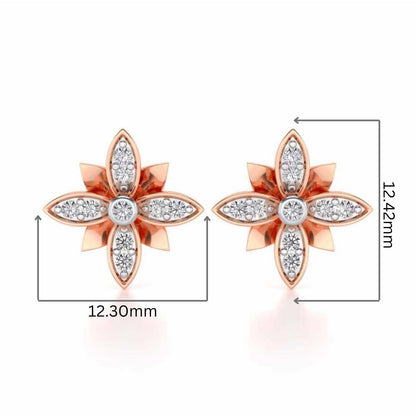 Floraison Silver Studs - Rose Gold - Image 2