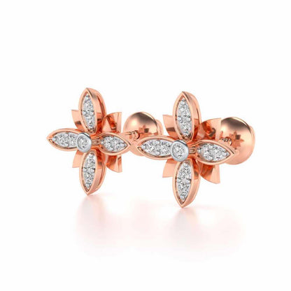 Floraison Silver Studs - Rose Gold - Image 3