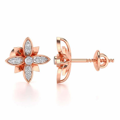 Floraison Silver Studs - Rose Gold - Image 4
