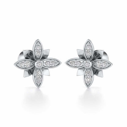 Floraison Silver Studs - White Gold - Image 1