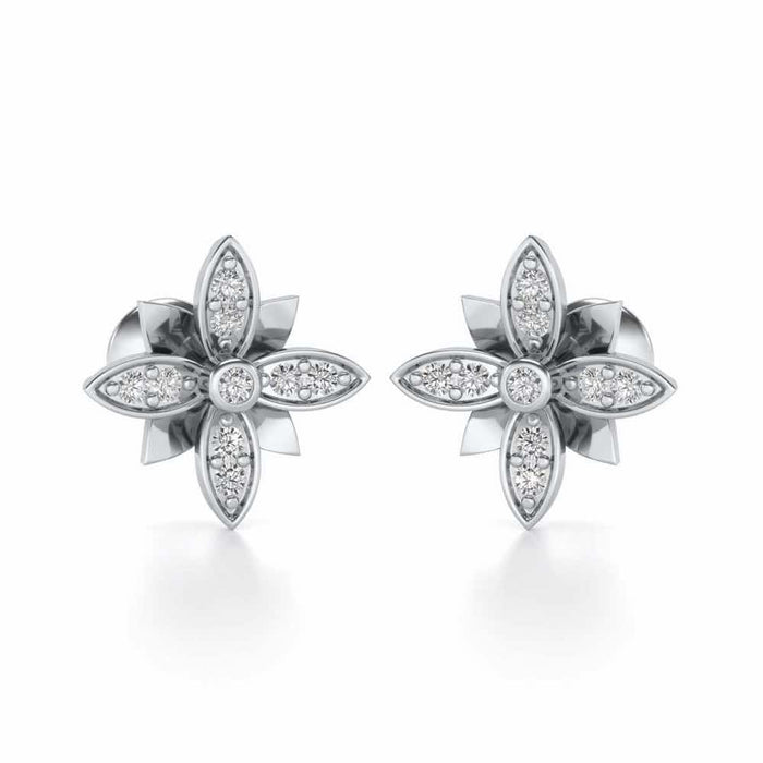 Floraison Silver Studs - White Gold - Image 1