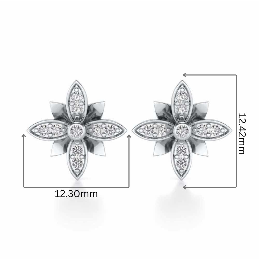Floraison Silver Studs - White Gold - Image 2