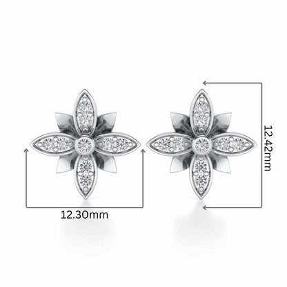 Floraison Silver Studs - White Gold - Image 2