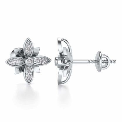 Floraison Silver Studs - White Gold - Image 4