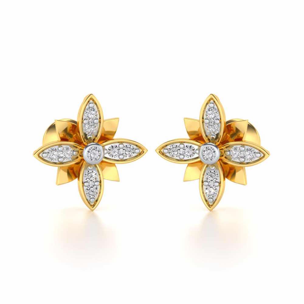 Floraison Silver Studs - Yellow Gold - Image 1