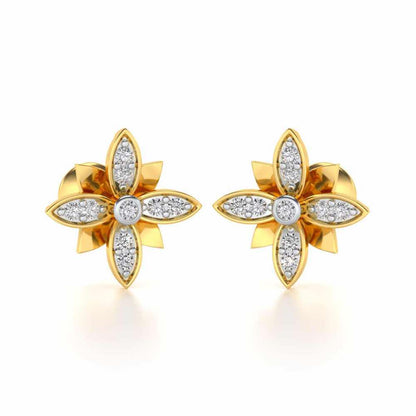 Floraison Silver Studs - Yellow Gold - Image 1