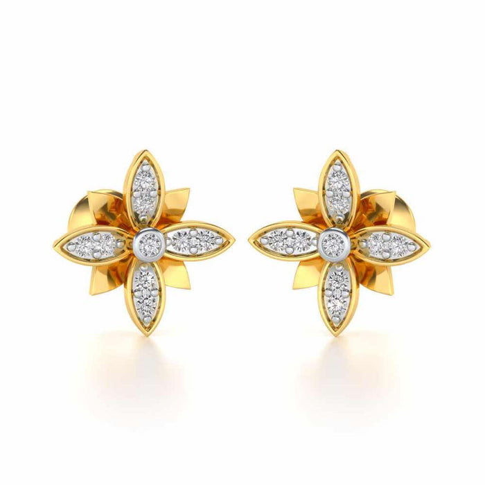 Floraison Silver Studs - Yellow Gold - Image 1