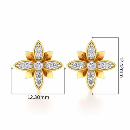 Floraison Silver Studs - Yellow Gold - Image 2