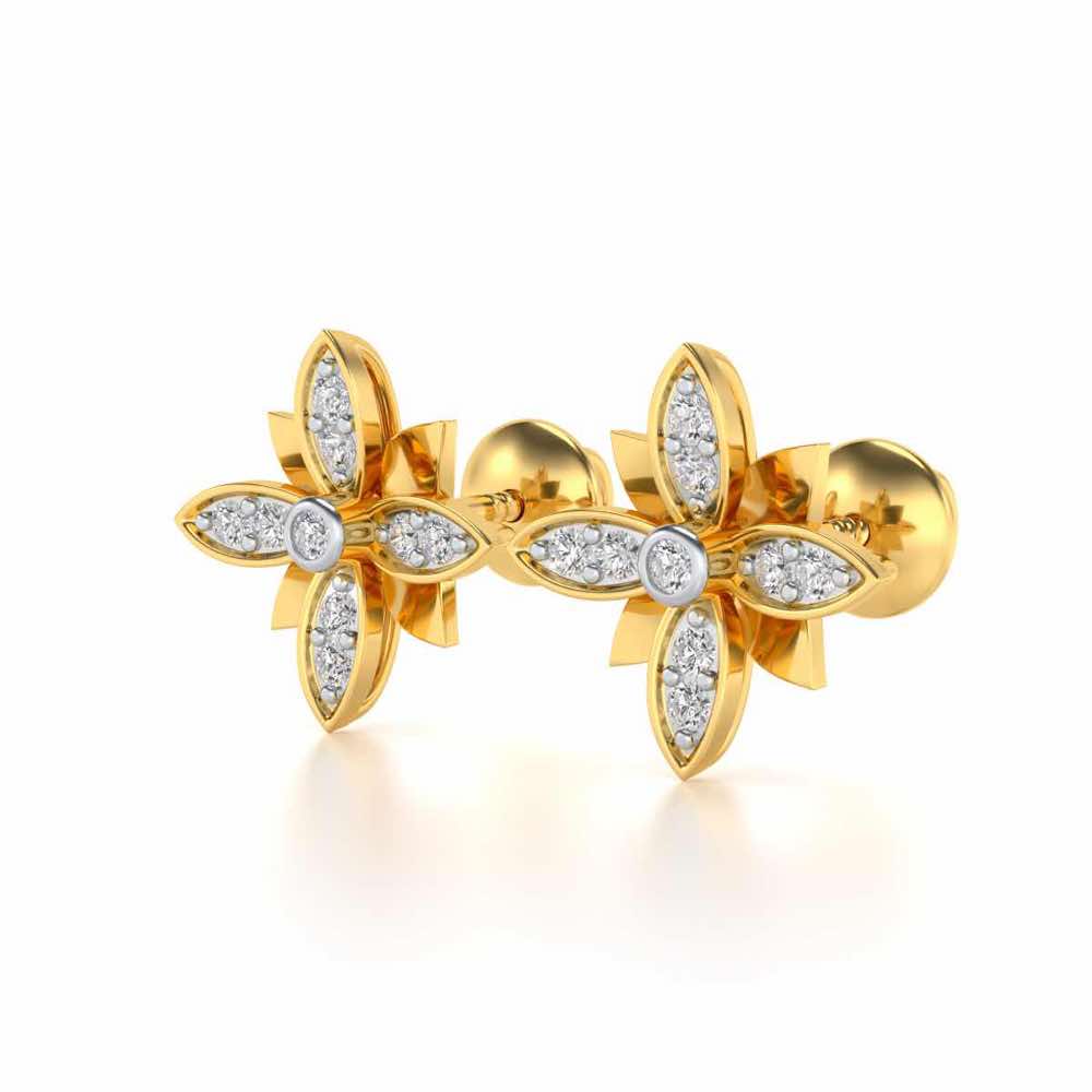 Floraison Silver Studs - Yellow Gold - Image 3