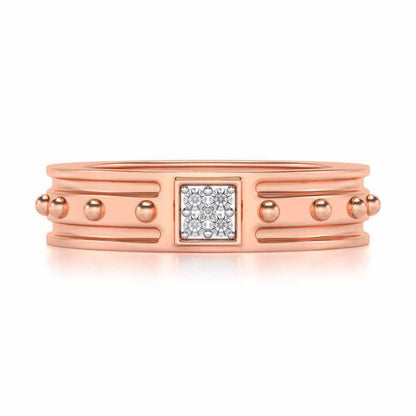 Floral Silver Band Ring - Rose Gold - Image 4