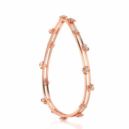 Floral Silver Bangles - Rose Gold - Image 3
