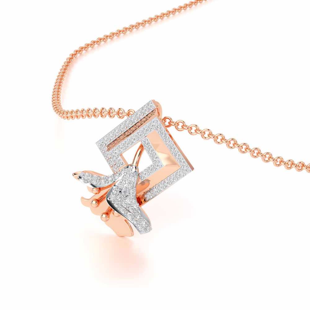 Floral Magnificence Silver Pendant - Rose Gold - Image 2