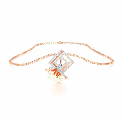 Floral Magnificence Silver Pendant - Rose Gold - Image 3