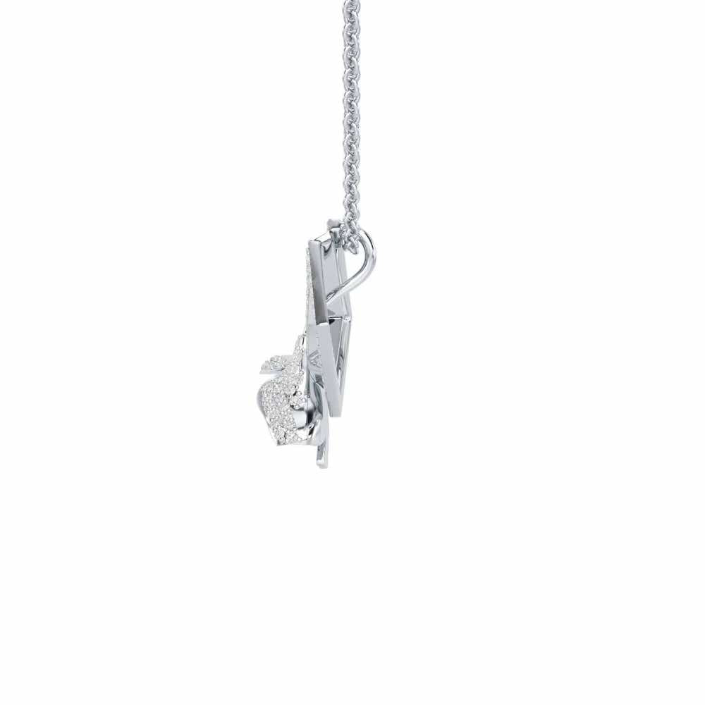 Floral Magnificence Silver Pendant - White Gold - Image 4