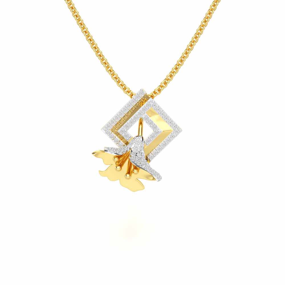 Floral Magnificence Silver Pendant - Yellow Gold - Image 1