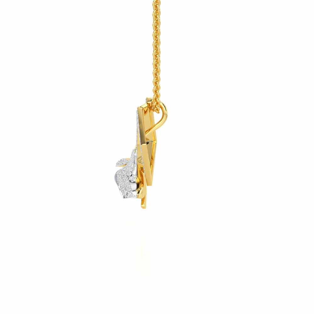 Floral Magnificence Silver Pendant - Yellow Gold - Image 4