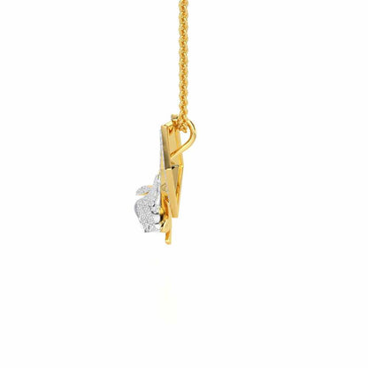 Floral Magnificence Silver Pendant - Yellow Gold - Image 4