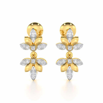 Floral Opulence Silver Earrings - Yellow Gold - Image 1