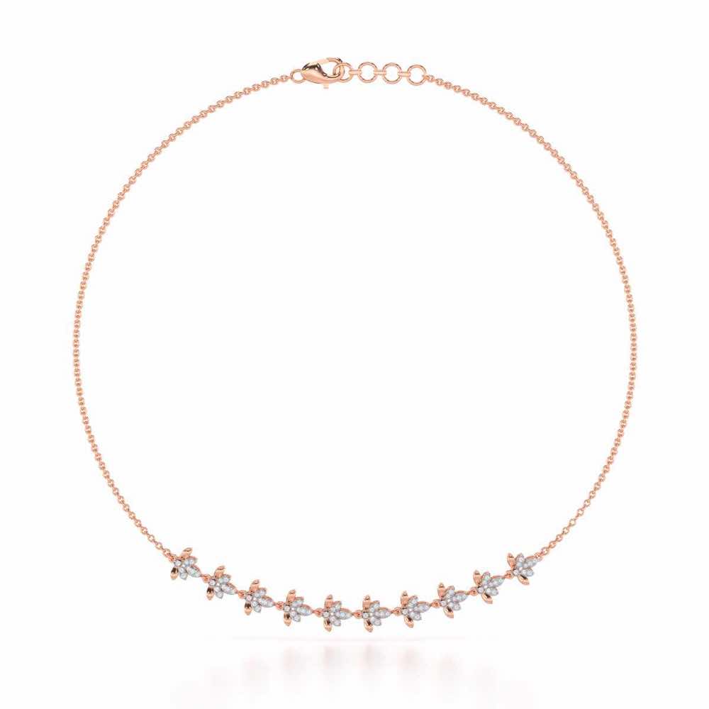 Floral Opulence Silver Necklace - Rose Gold - Image 2