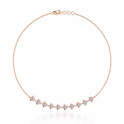 Floral Opulence Silver Necklace - Rose Gold - Image 2