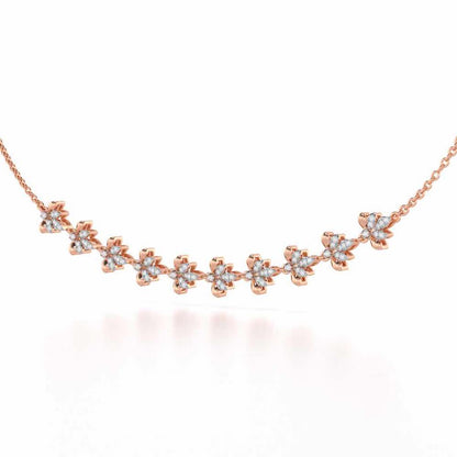 Floral Opulence Silver Necklace - Rose Gold - Image 3