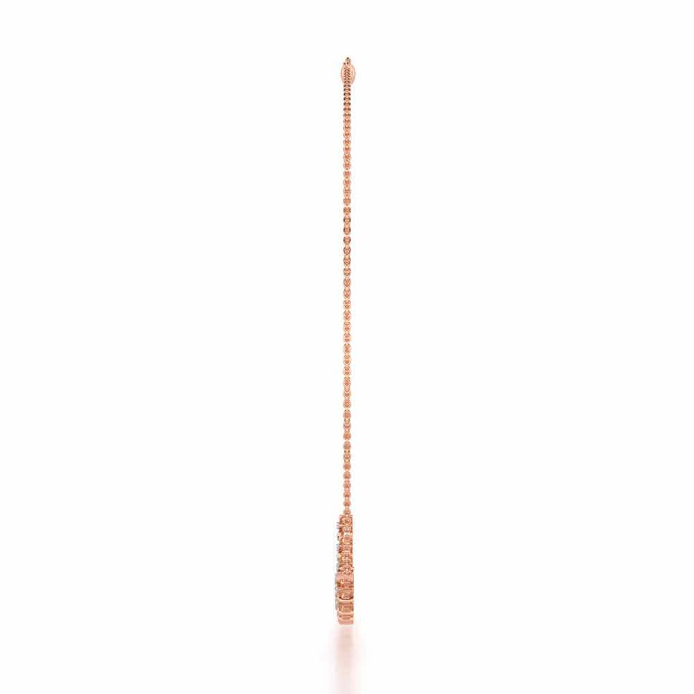 Floral Opulence Silver Necklace - Rose Gold - Image 4