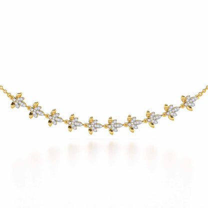 Floral Opulence Silver Necklace - Yellow Gold - Image 1