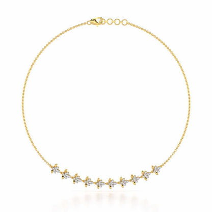 Floral Opulence Silver Necklace - Yellow Gold - Image 2