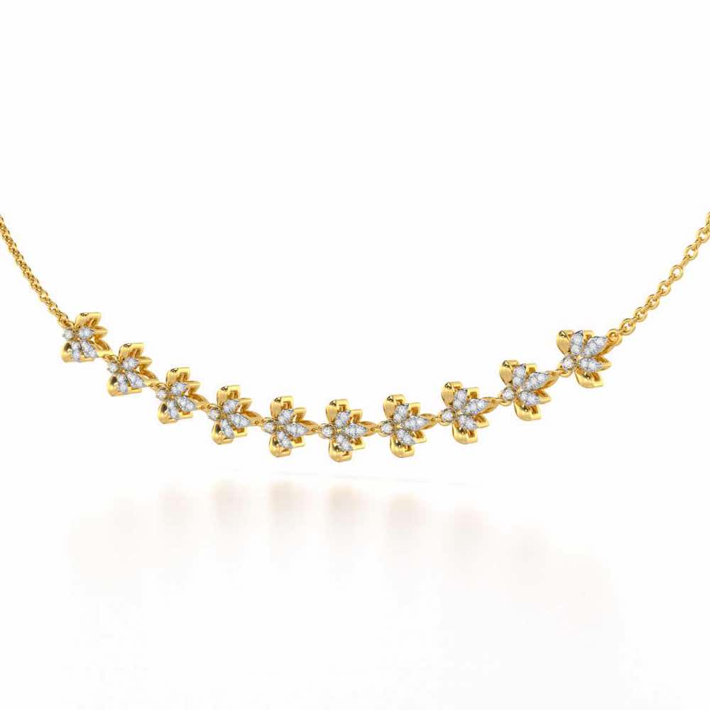 Floral Opulence Silver Necklace - Yellow Gold - Image 3