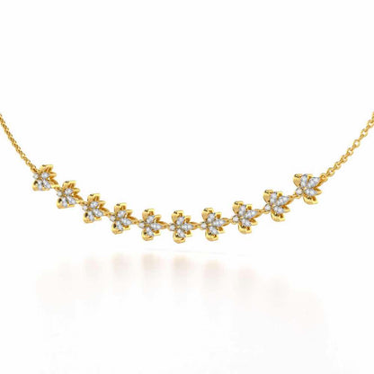 Floral Opulence Silver Necklace - Yellow Gold - Image 3