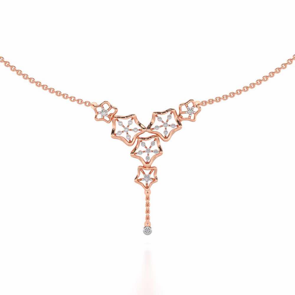 Floral Party Silver Necklace - Rose Gold - Image 1