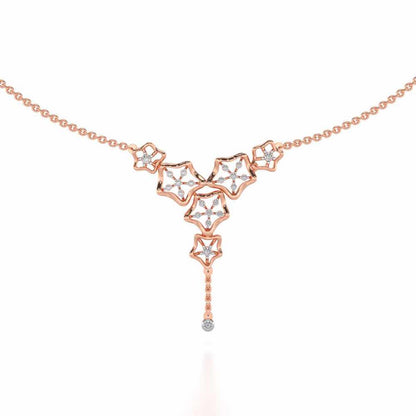Floral Party Silver Necklace - Rose Gold - Image 1