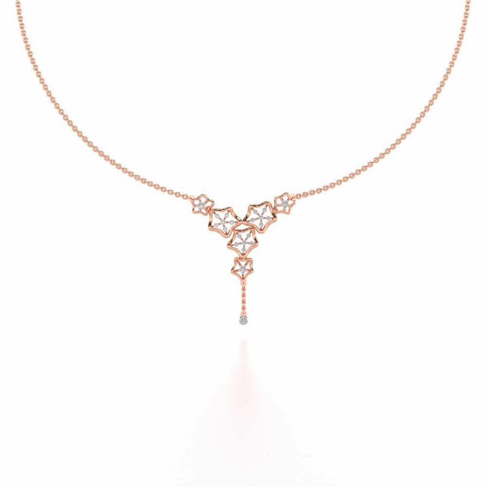 Floral Party Silver Necklace - Rose Gold - Image 2