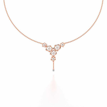 Floral Party Silver Necklace - Rose Gold - Image 2
